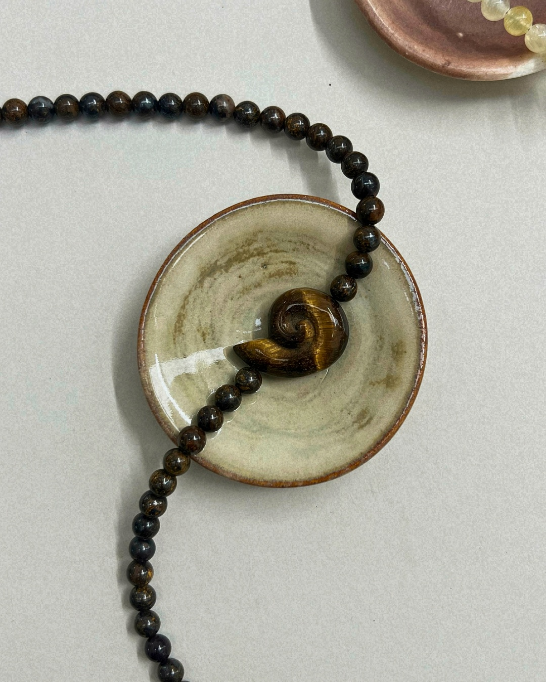 Harvest 1: bronzite whorl necklace, hand-strung by Palm of Feronia, photo 2