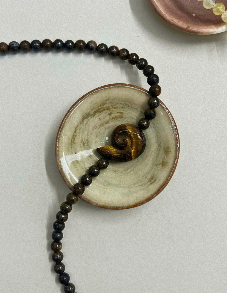 Harvest 1: bronzite whorl necklace, hand-strung by Palm of Feronia, photo 2