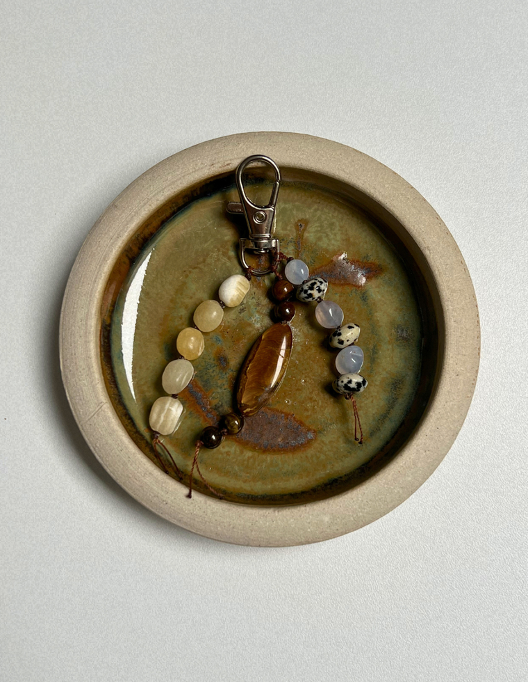Stoned Charm - Tiger Eye & Blue Chalcedony