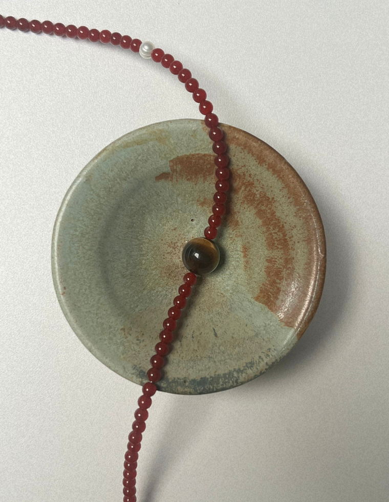 Rhythm 9 - Red Jasper & Tiger Eye Necklace