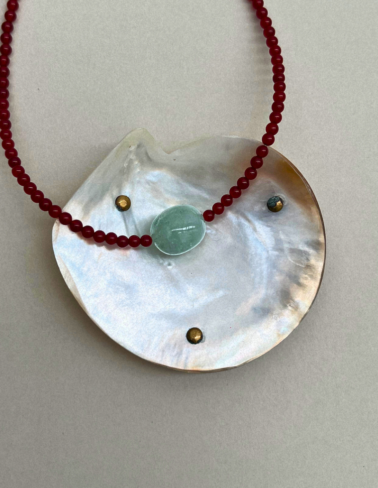 Cairn 29 – Carnelian & Green Beryl Necklace