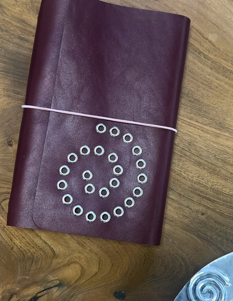 Oxblood Leather Spiral Journal