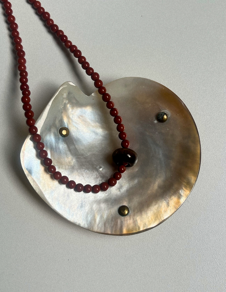 Fresco 3 - Red Jasper Movement Necklace