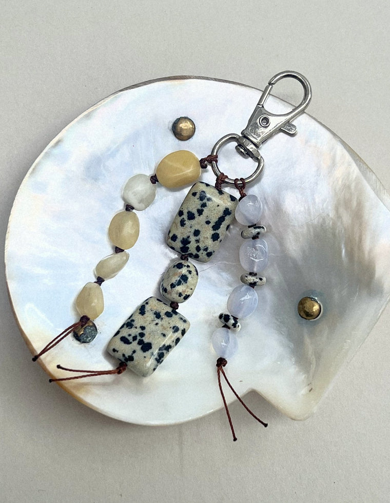 Stoned Charm - Yellow Jade & Dalmatian Jasper