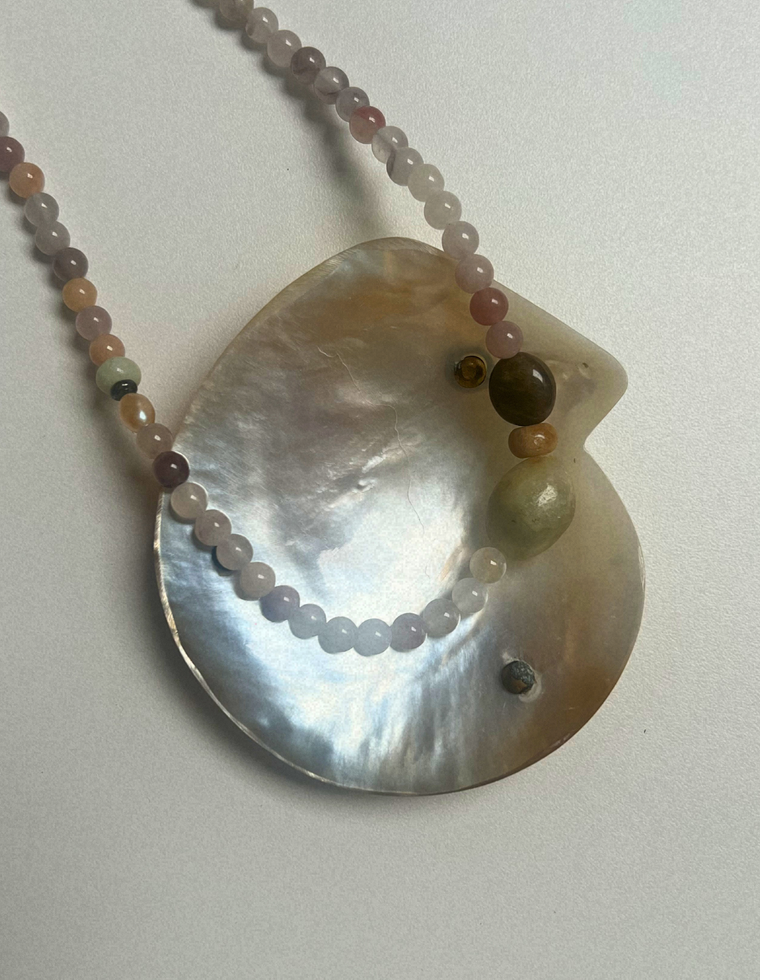 Trove 12 - Strawberry Quartz & Jade Necklace